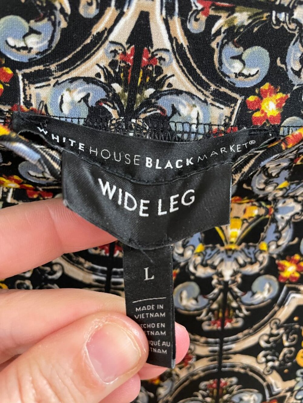 White House Black Market Black Print Pants Set Size Large - Picture 4 of 7